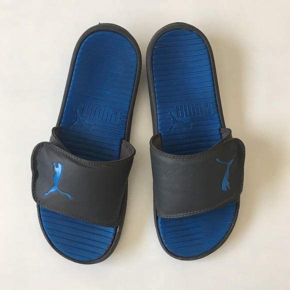 blue mens slides